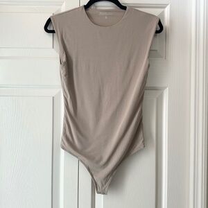 Abercrombie and‎ Fitch Modal Tan Ruched Sleeveless Thong Bodysuit Women’s Small